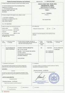 Certificate of Origin