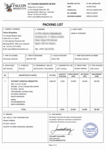Packing List